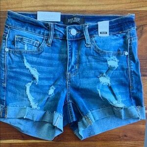 Judy Blue Women's Distressed Denim Shorts - Blue